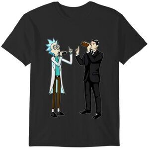 Rick And Archer Drinking Retro Cartoon Parody Fan Graphic T-Shirt 175